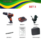 21V Cordless Screwdriver Electric Drill Battery Mini Drill Rechargeable Electrical Tools 2-Speed +Smart Electric Display
