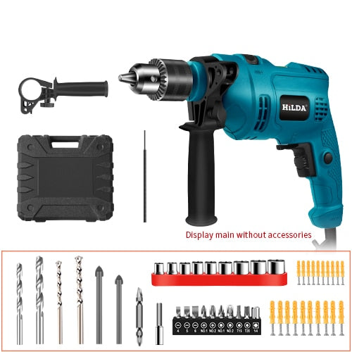 HILDA Impact electric drill Electric Rotary Hammer with BMC and 5pcs Accessories Impact Drill Power Drill Electric Drill