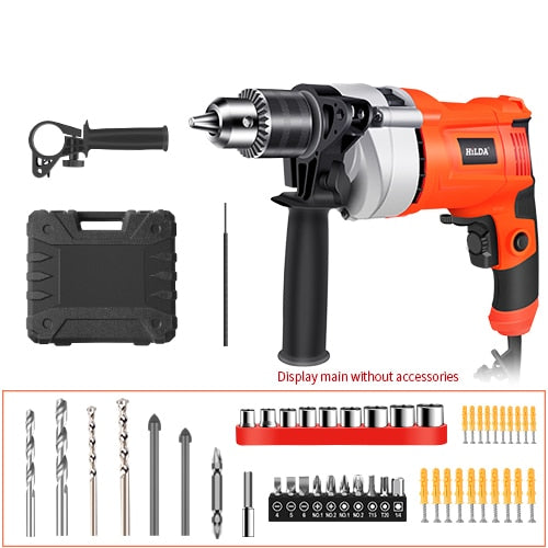 HILDA Impact electric drill Electric Rotary Hammer with BMC and 5pcs Accessories Impact Drill Power Drill Electric Drill